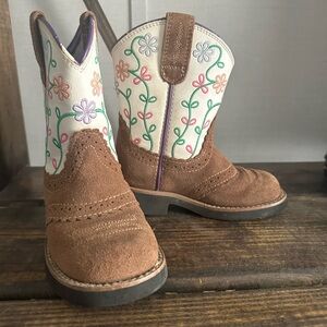 Ariat Kids Cowboy Boots with Floral Design